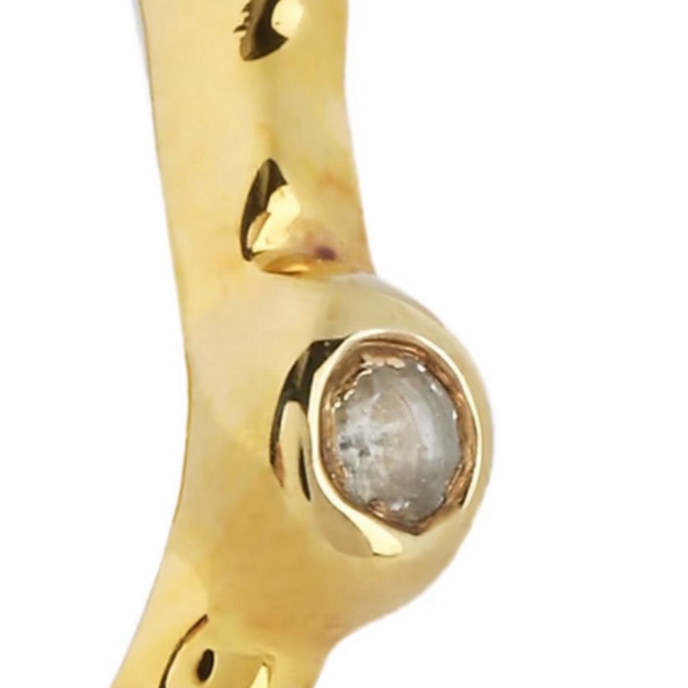 MONICA VINADER 925 sterling silver Gold Vermeil Siren organic wave topaz ring - Picture 12 of 13